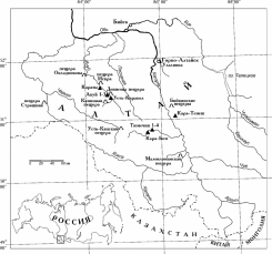 Положение палеолитических памятников Северо-Западного и Центрального Алтая